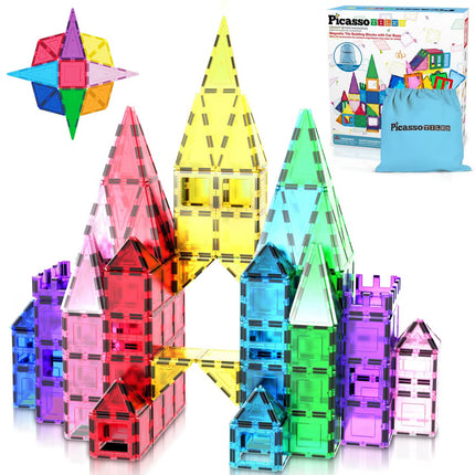 Juego de bloques magnéticos para niños con bolsa de tela,Picasso.