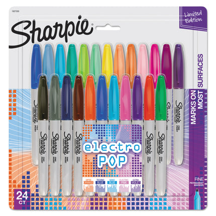 MARCADORES PERMANENTE PUNTA FINA ELECTRO POP 24 UND SHARPIE