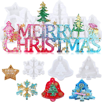MOLDE SILICON P/ NAVIDAD LETRA, ARBOL. ESTRELLA