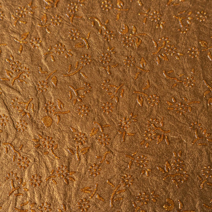 PAPEL DECORADO CAFE D/FLORES DORADO 22 X 29 PULG