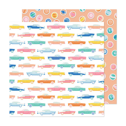 PEPEL ESTAMPADO DOBLE CARA PARA SCRAPBOOK - DE VIAJE - COLECCION BUENOS DIAS