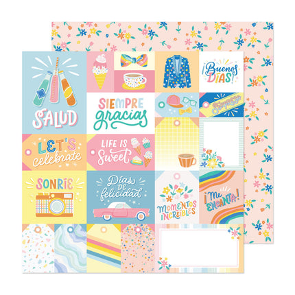 PAPEL ESTAMPADO DOBLE CARA 12 X 12 - SALUD-COLLECTION BUENOS DIAS