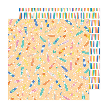 PAPEL ESTAMPADO DOBLE CARA 12 X 12 - BURBUJEANDO-COLLECCION BUENOS DIAS