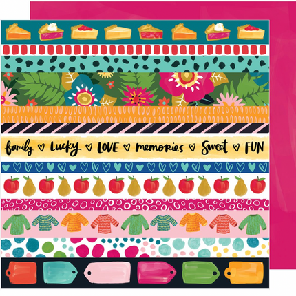 PAPEL ESTAMPADO DOBLE CARA 12X12"- FAMILY,LUCKY LOVE