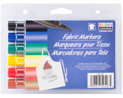 SET DE MARCADORES P/ TELA PUNTA GRUESA 6PCS PRIMARY