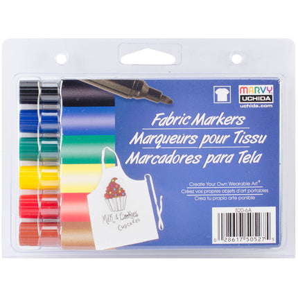 SET DE MARCADORES P/ TELA PUNTA GRUESA 6PCS PRIMARY