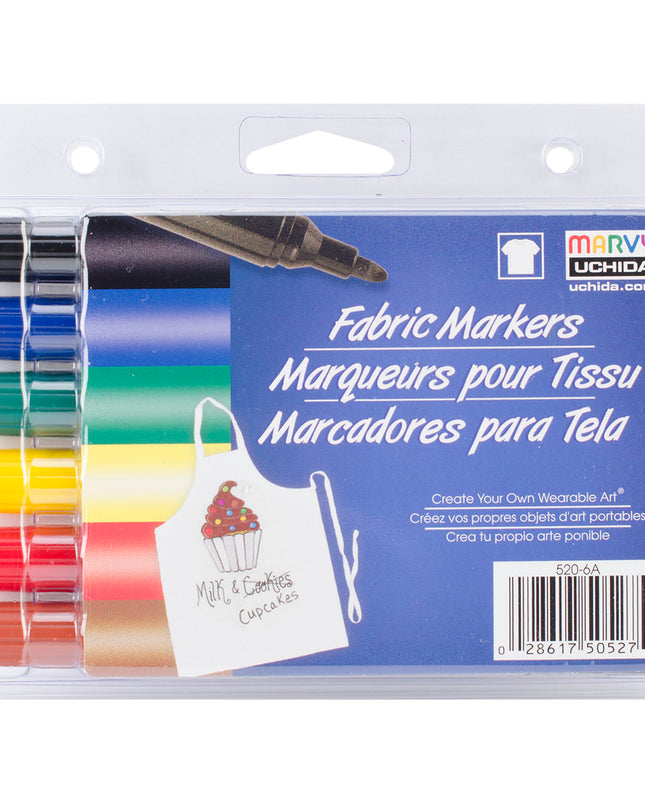 SET DE MARCADORES P/ TELA PUNTA GRUESA 6PCS PRIMARY