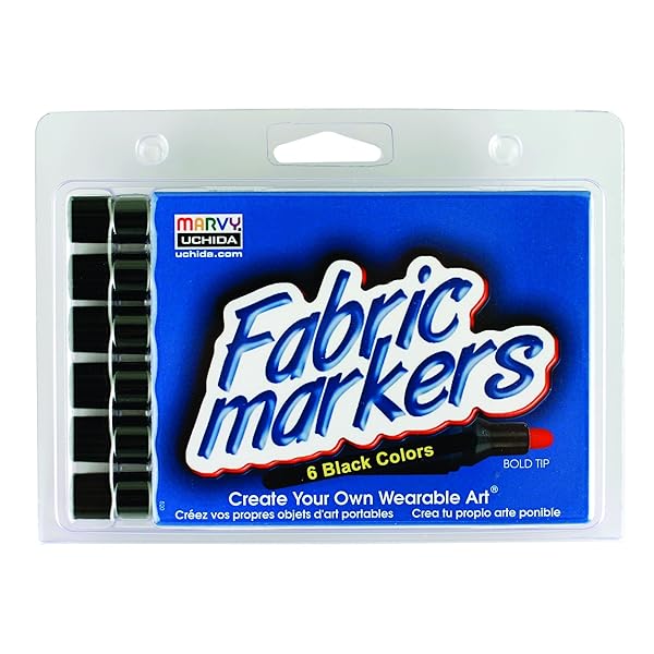 SET DE MARCADORES P/ TELA PUNTA GRUESA 6PCS BLACK