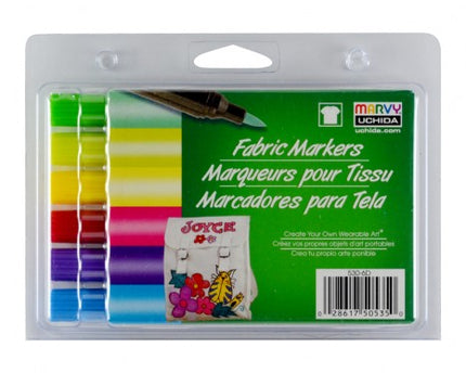 SET DE MARCADORES P/ TELA PUNTA PINCEL 6PCS BRILLANTES