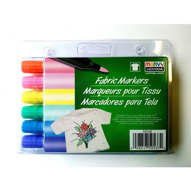 SET DE MARCADORES P/ TELA PUNTA PINCEL 6PCS PASTEL