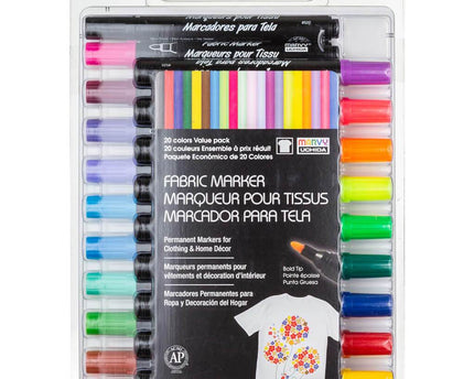 SET DE MARCADORES P/ TELA PUNTA GRUESA 20PCS VALUE