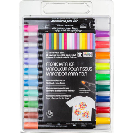 SET DE MARCADORES P/ TELA PUNTA GRUESA 20PCS VALUE