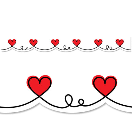 BORDE DOODLE HEARTS