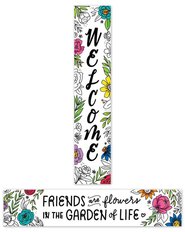 BANNER BRIGHT BLOOMS WELCOME