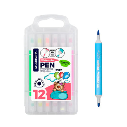 MARCADOR STUDMARK  WASHABLE 12 UND DOBLE PUNTA