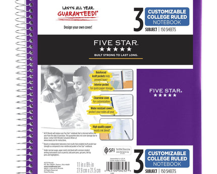 CUADERNO ESPIRAL FIVE STAR 3MAT