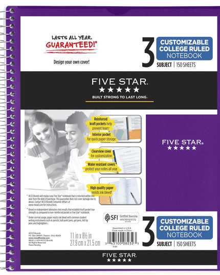 CUADERNO ESPIRAL FIVE STAR 3MAT