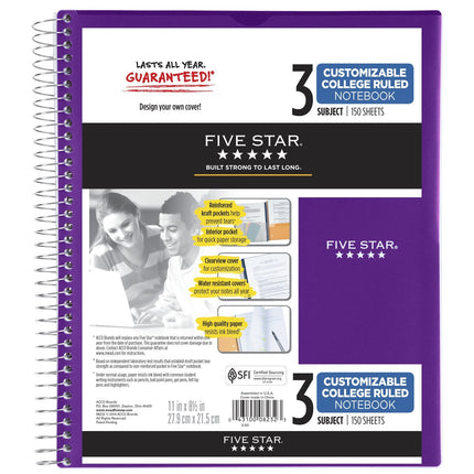 CUADERNO ESPIRAL FIVE STAR 3MAT