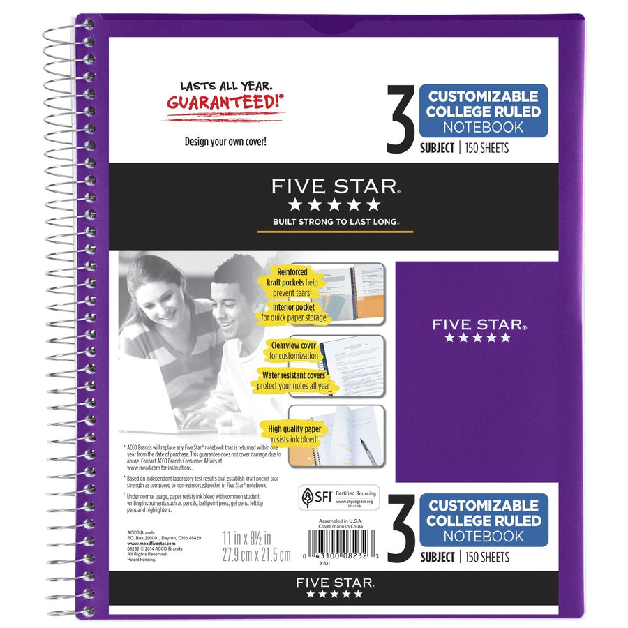 CUADERNO ESPIRAL FIVE STAR 3MAT