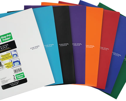 FOLDER PLASTICO 2 FIVE STARS VARIOS COLO