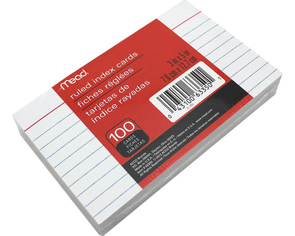INDEX CARDS RAYADA 3X5 MEAD