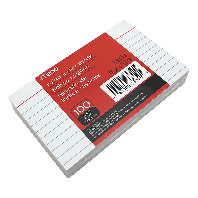 INDEX CARDS RAYADA 3X5 MEAD