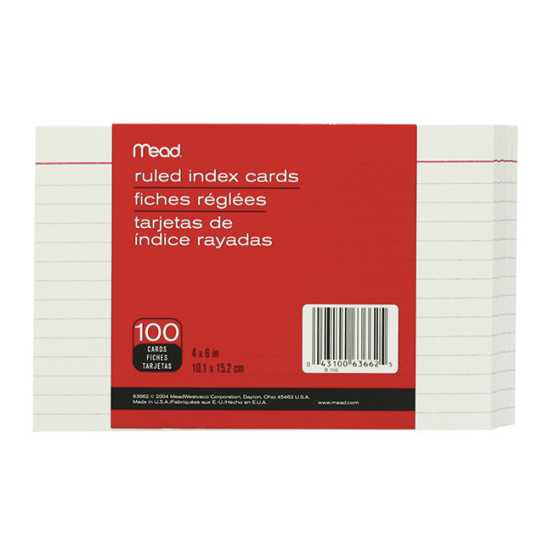 INDEX CARDS RAYADA 4X6 MEAD