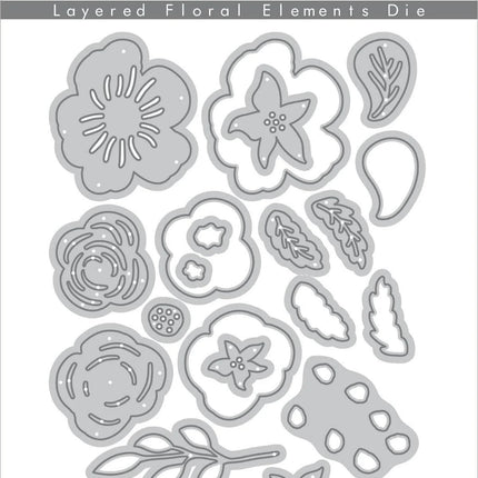 DIE LAYERED FLORAL ELEMENTS