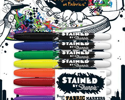 MARCADOR P/ TELA PUNTA BROCHA 8UND SHARPIE