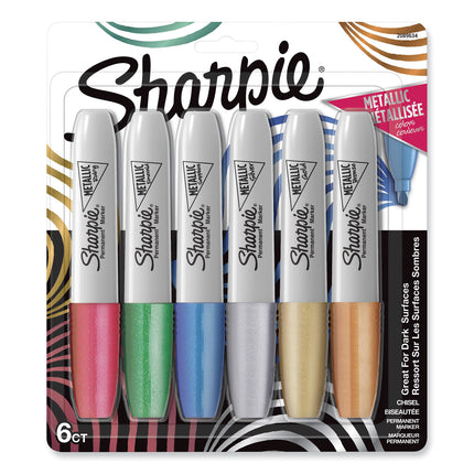 MARCADOR CHISEL METALIC 6UND SHARPIE