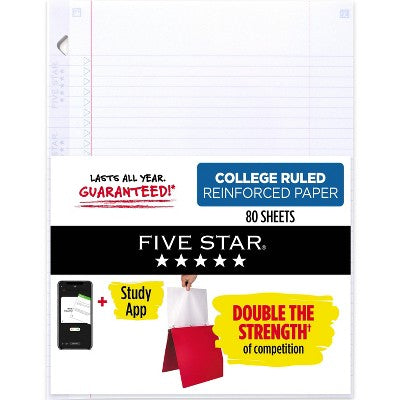 HOJAS P/BINDER RAYADO FIVE STAR HOJAS