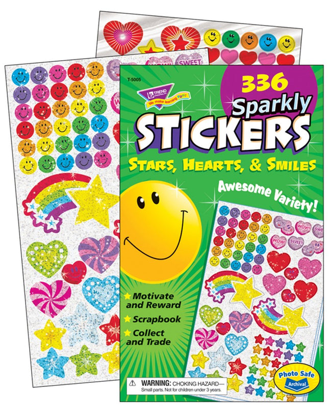 STICKERS BLOCK SPARKLY STARS HEARTS Y SMI