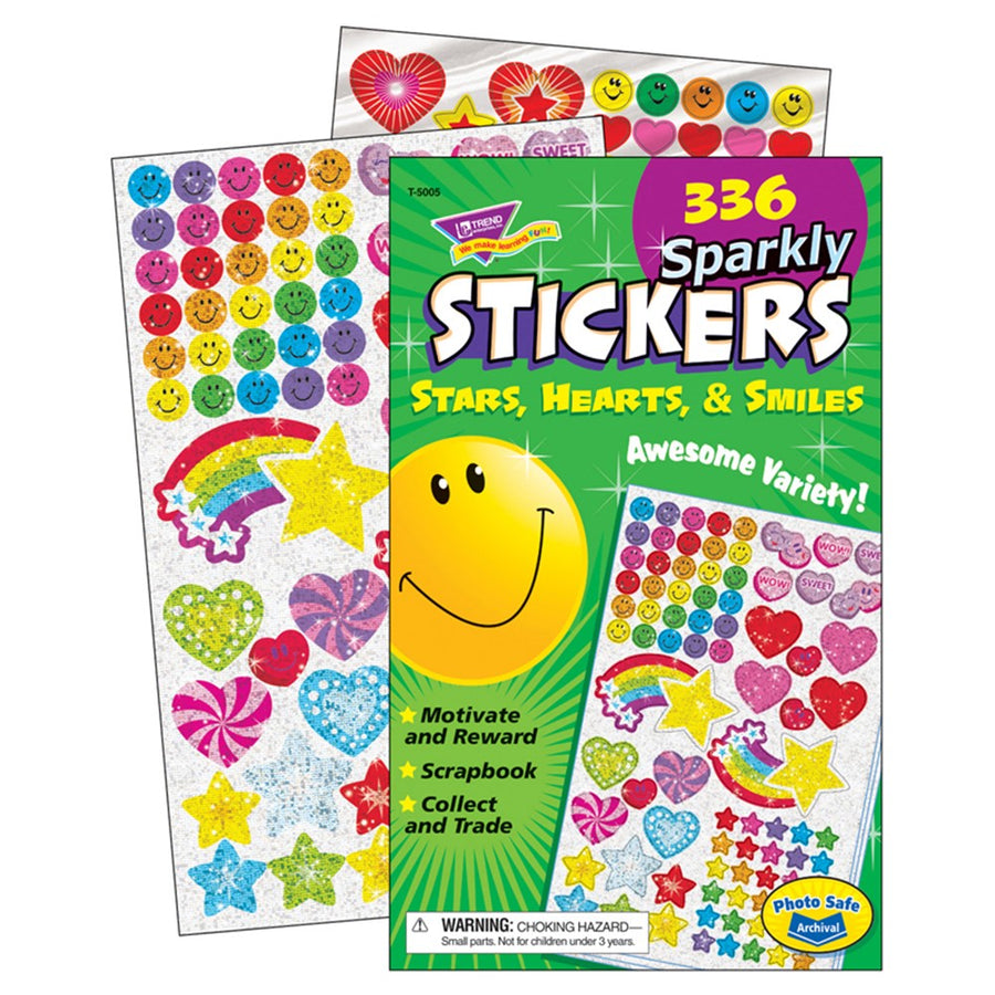 STICKERS BLOCK SPARKLY STARS HEARTS Y SMI