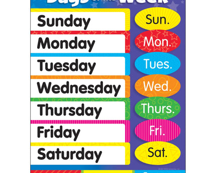 LAMINA DAYS OF THE WEEK
