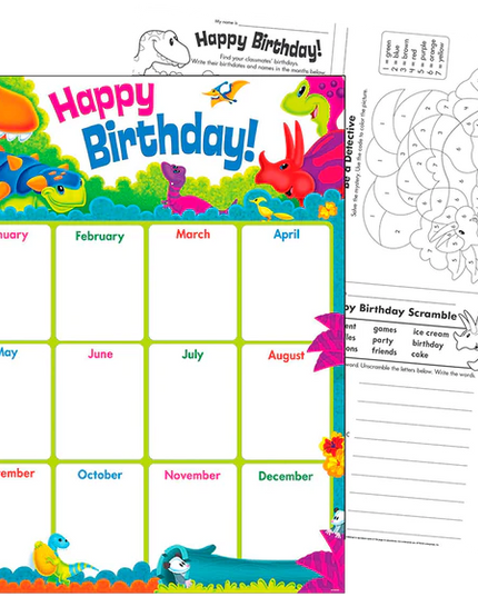 LAMINAS EDUCATIVAS HAPPY BIRTHDAY DINO-