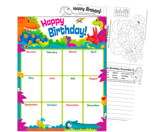 LAMINAS EDUCATIVAS HAPPY BIRTHDAY DINO-