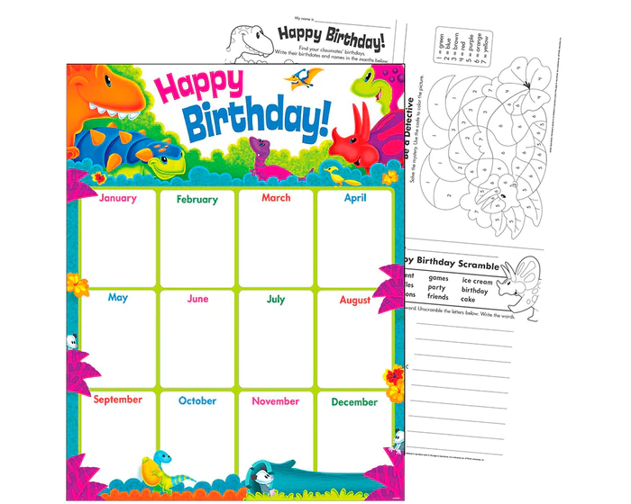 LAMINAS EDUCATIVAS HAPPY BIRTHDAY DINO-