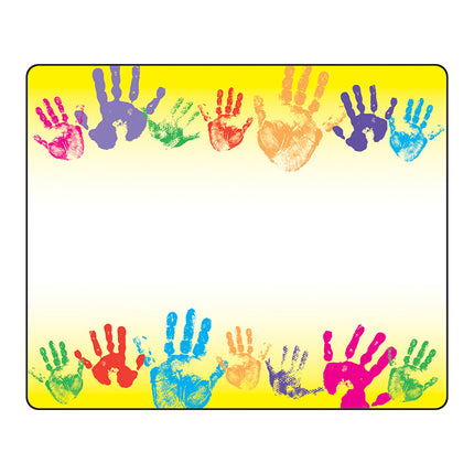 NAME TAGS RAINBOW HANDPRINTS