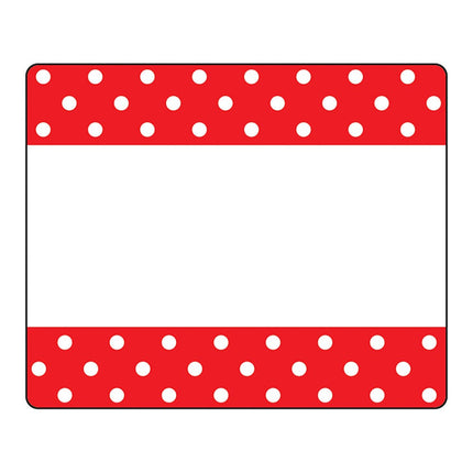 NAME TAGS POLKA DOTS RED