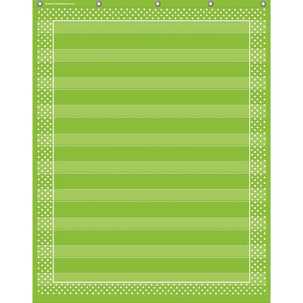 POCKET CHART LIME POLKA DOTS 10