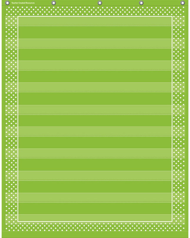 POCKET CHART LIME POLKA DOTS 10