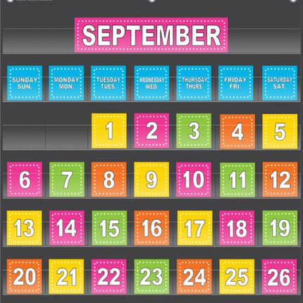 BLACK CALENDAR POCKET CHART