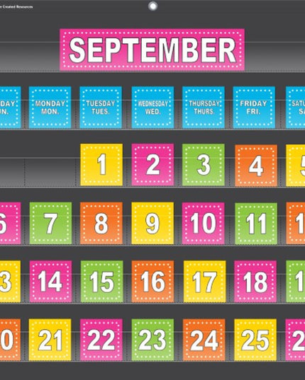 BLACK CALENDAR POCKET CHART