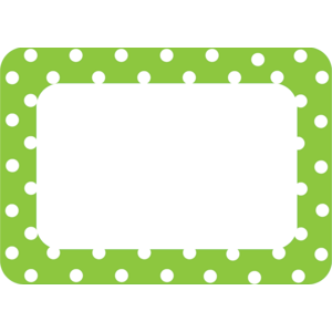 NAME TAGS LIME POLKA DOTS