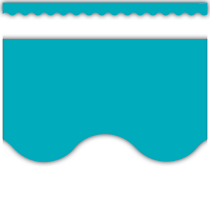 BORDE TEAL SCALLOPED