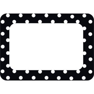 NAME TAGS BLACK POLKA DOTS