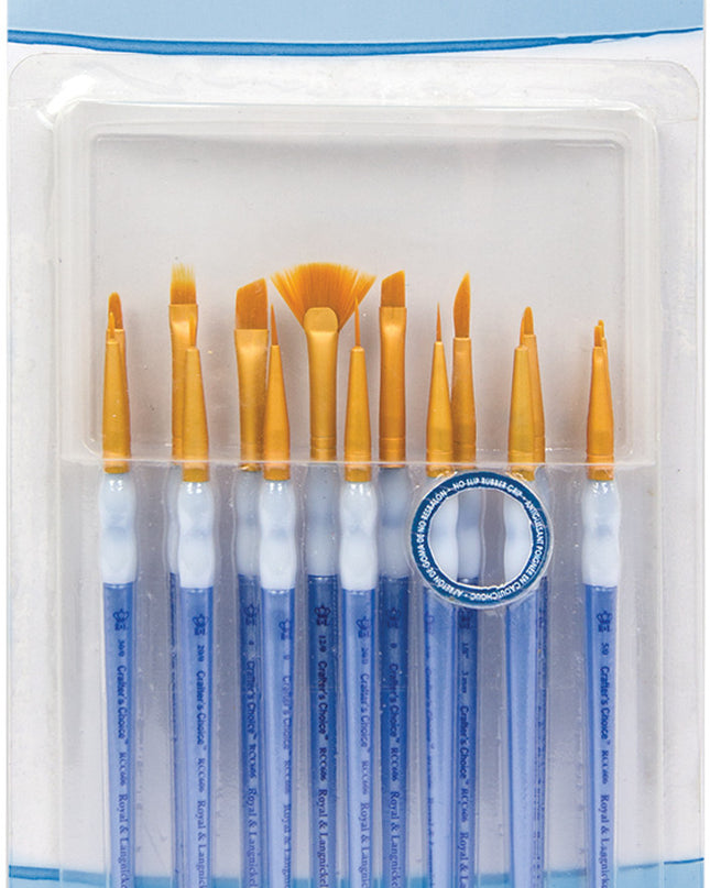 SET PINCELES CERDAS DE TAKLON DORADO