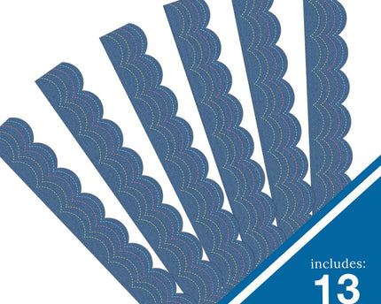 BORDERS DENIM SCALLOPED