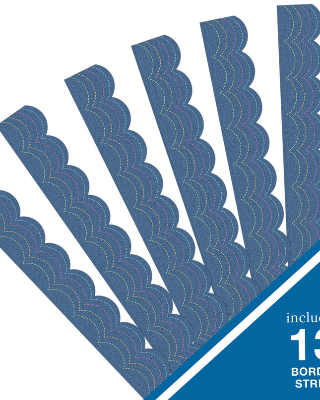 BORDERS DENIM SCALLOPED
