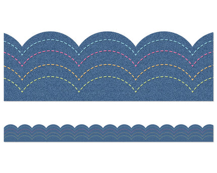 BORDERS DENIM SCALLOPED